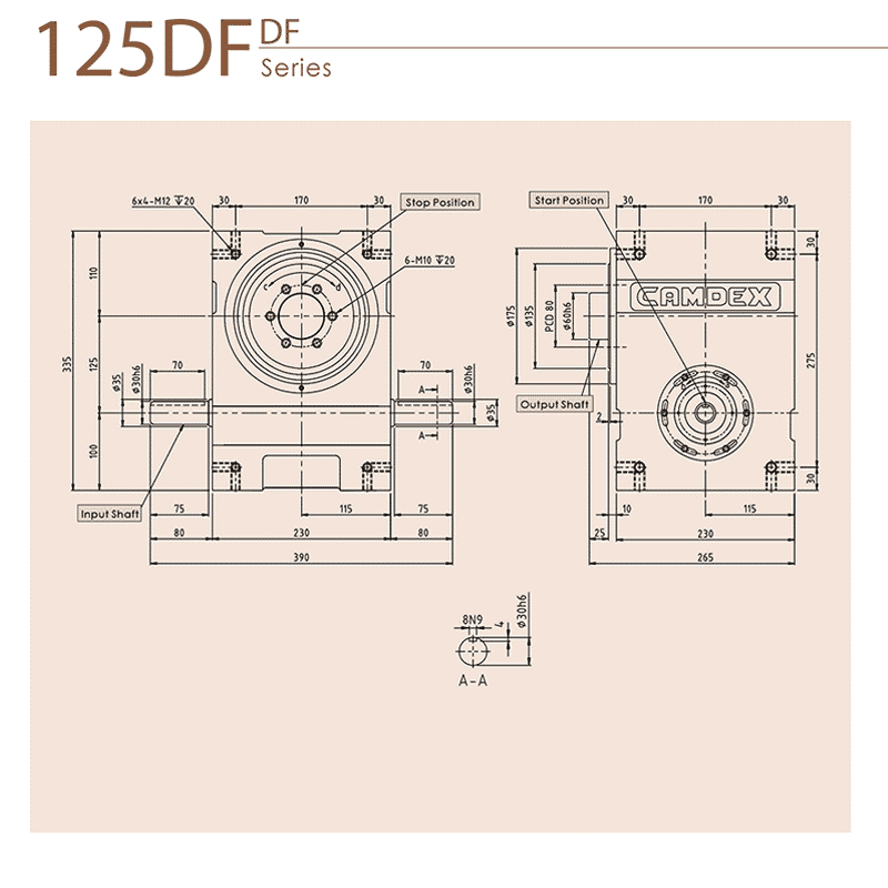 Camdex Index Gearbox Model RU125DF